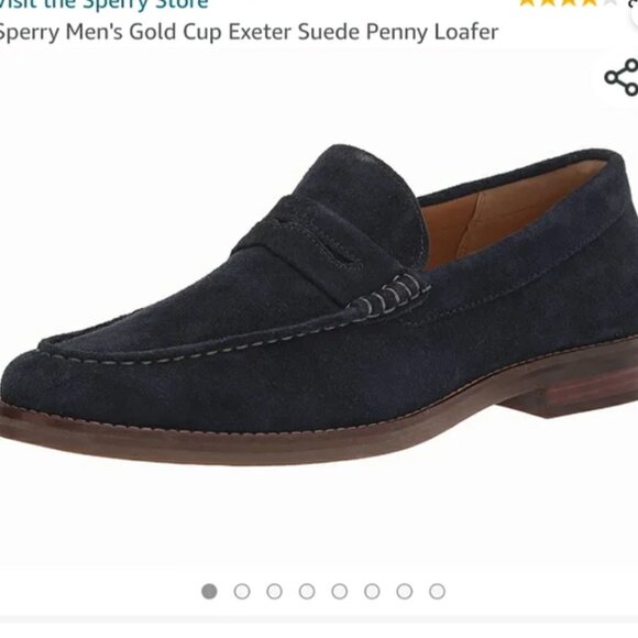 NWOT Mens Sperry Exeter Blue Nubuck Penny Loafer-Size 9 STS19621 - Picture 8 of 11